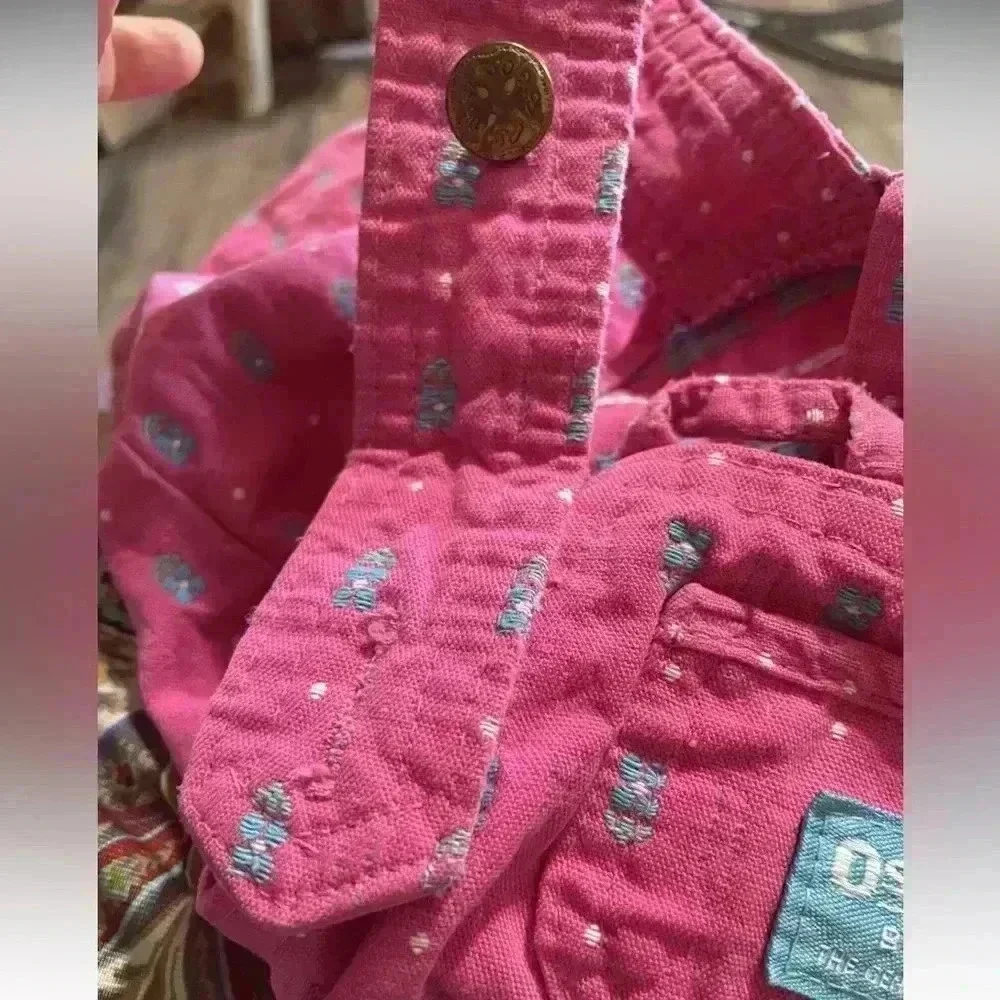 Osh Kosh Vintage Floral Overalls Size 12 Mo Made In USA